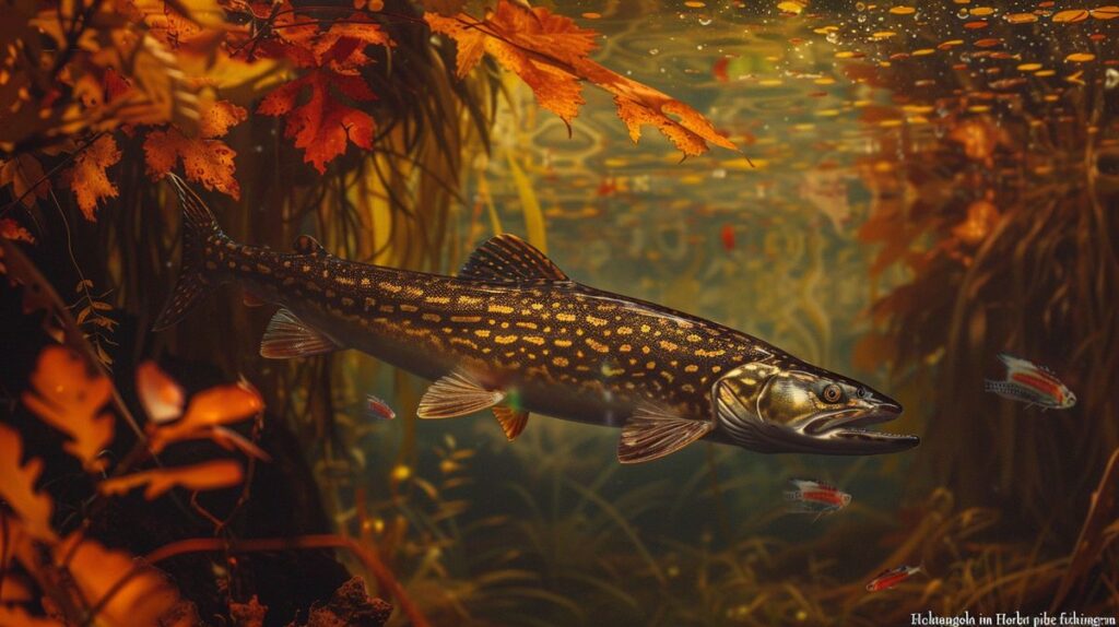 Hechtangeln im Herbst, Herbstliche Pike Fishing-Szene